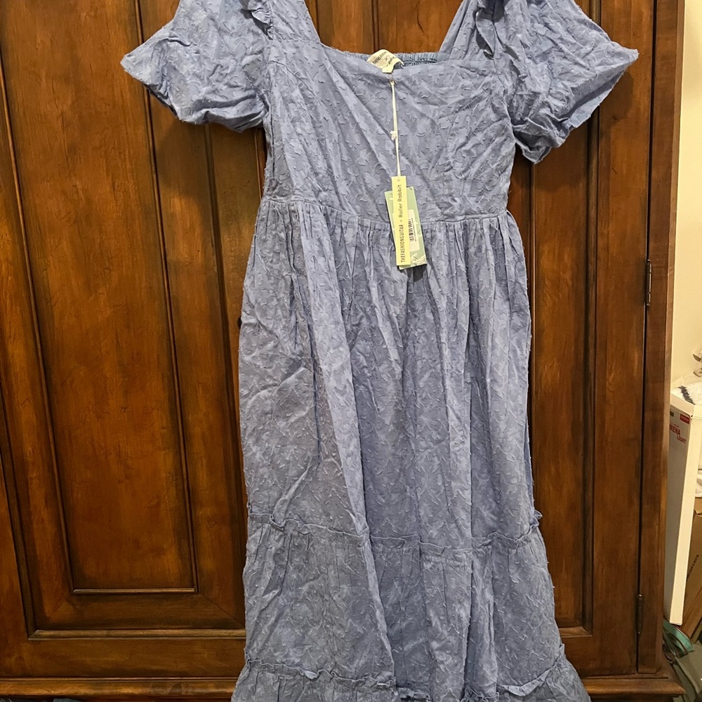 Robert Roller Rabbit X The Fashion Guitar Maxi dress - small - periwinkle - NWT